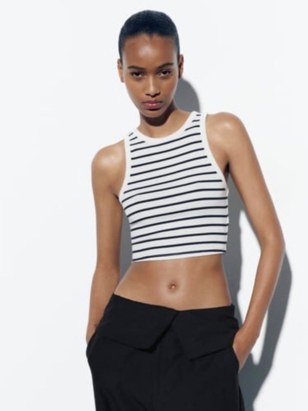 Zara Knit Sleeveless Crop Top